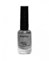 Лак для стемпинг дизайна ногтей Kapous Nails Crazy story черное серебро, 8мл