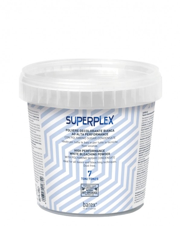 Порошок обесцвечивающий для волос Barex SUPERPLEX Polvere Decolorante Bianca 7 TONES белый со встроенным комплексом защиты, 400гр