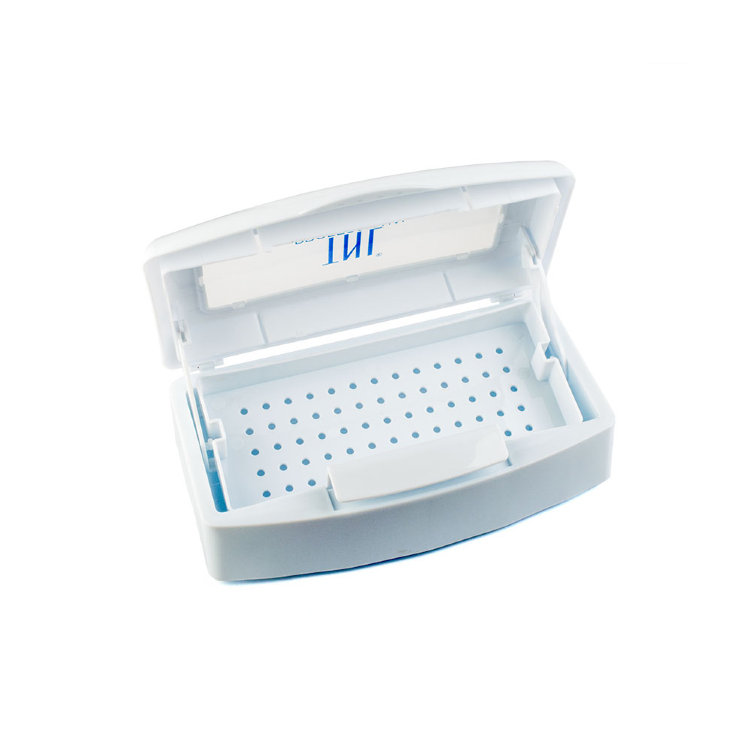Пластиковый контейнер для стерилизации маникюрных инструментов TNL прозрачная крышка
