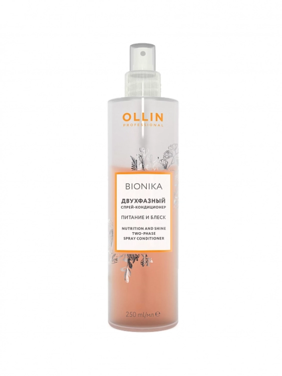 Двухфазный спрей - кондиционер для волос OLLIN BioNika Nutrition and Shine Питание и блеск, 250мл