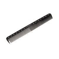 Расческа для волос TNL зауженная комбинированная с разделительным зубцом карбон черная, 180мм