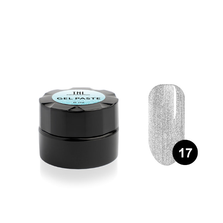 Гель - паста TNL для дизайна ногтей №17 серебряная, 6мл