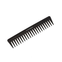 Расческа для волос TNL с широкими зубьями карбон черная, 189мм