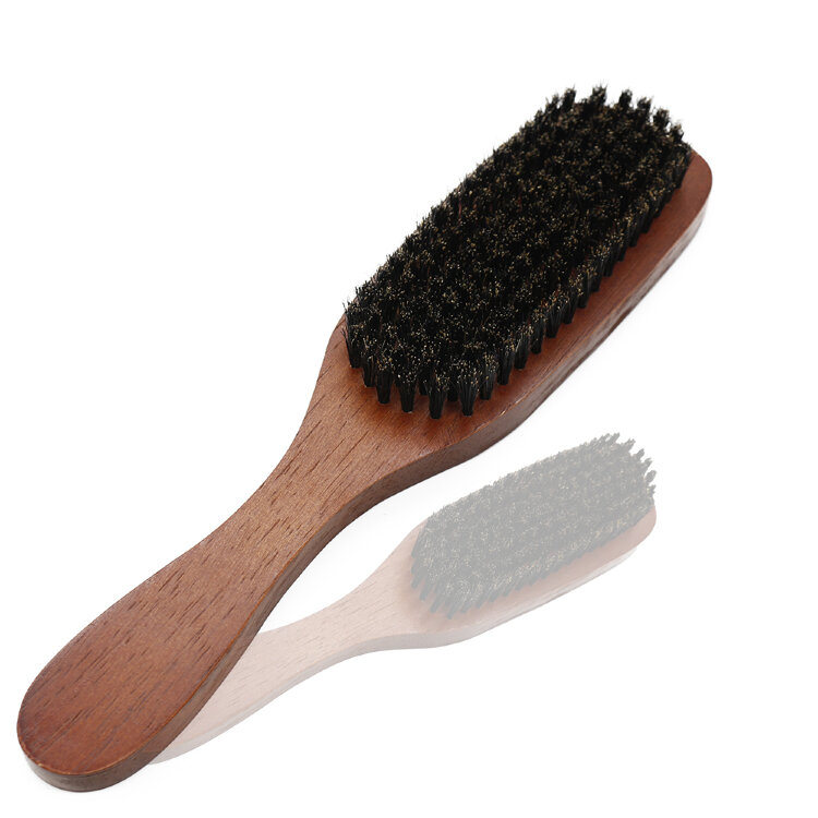 Щетка для бороды и волос Melon Pro Barber на деревянной основе натуральная щетина, 15.8*4.8см